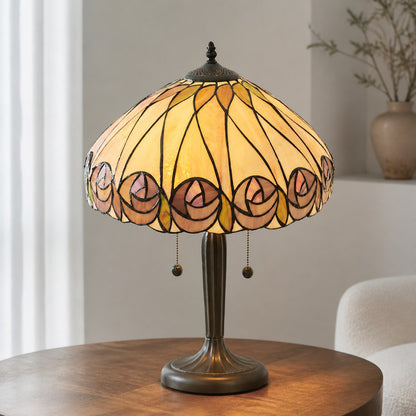 TF Hutchinson Art-Glass Tiffany Style Table Lamp – Handcrafted Design for Home and Office