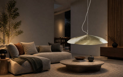 Hammered Brass Suspension Light