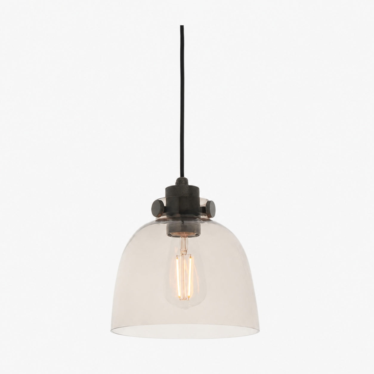 Pendelleuchte aus getöntem Glas von Readium – minimalistischer, verstellbarer Kuppelschirm für Kücheninsel und Esszimmer