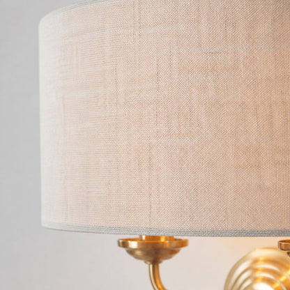 Tela Classic Wall Sconce with Fabric Shade – Elegant Metal Finish Wall Light for Living Room / Bedroom
