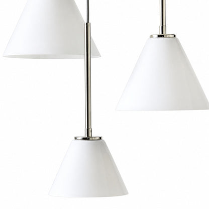 Conica 3-flammiger Kegel-Kronleuchter – Skulpturale Pendelleuchte aus Glas im modernen Stil