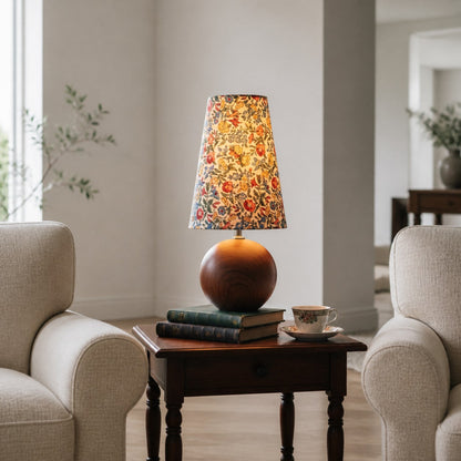 Florence Decorative Floral Table Lamp — Stylish Ambient Light with Wooden Detail for Home