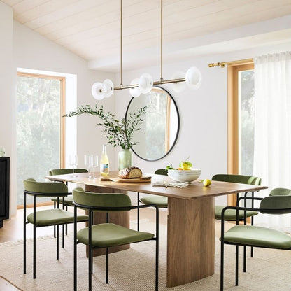 Elorina 6-Light Linear Chandelier - Modern Metal Light Fixture - Dining Room Lighting