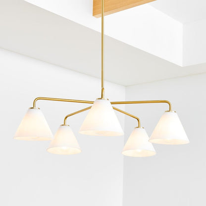 Conica Sculptural 5-Light Cone Chandelier - Modern Glass Lighting for Home