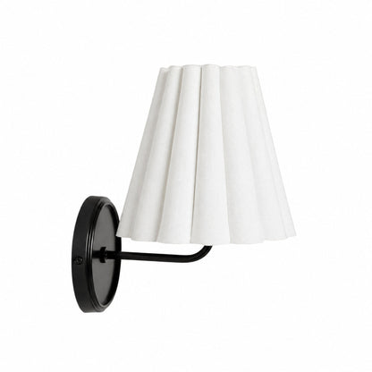 Ruffmeto Fabric Wall Sconce – Featuring Pleated Detailing on a Sculptural Metal Frame for Study or Hallway