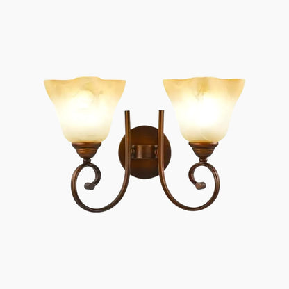 2-Light frosted glass wall sconce
