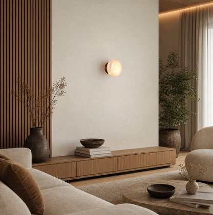 Cylindrical Alabaster Wall Lamp