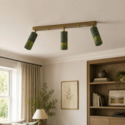 Green jade brass ceiling light detail 12