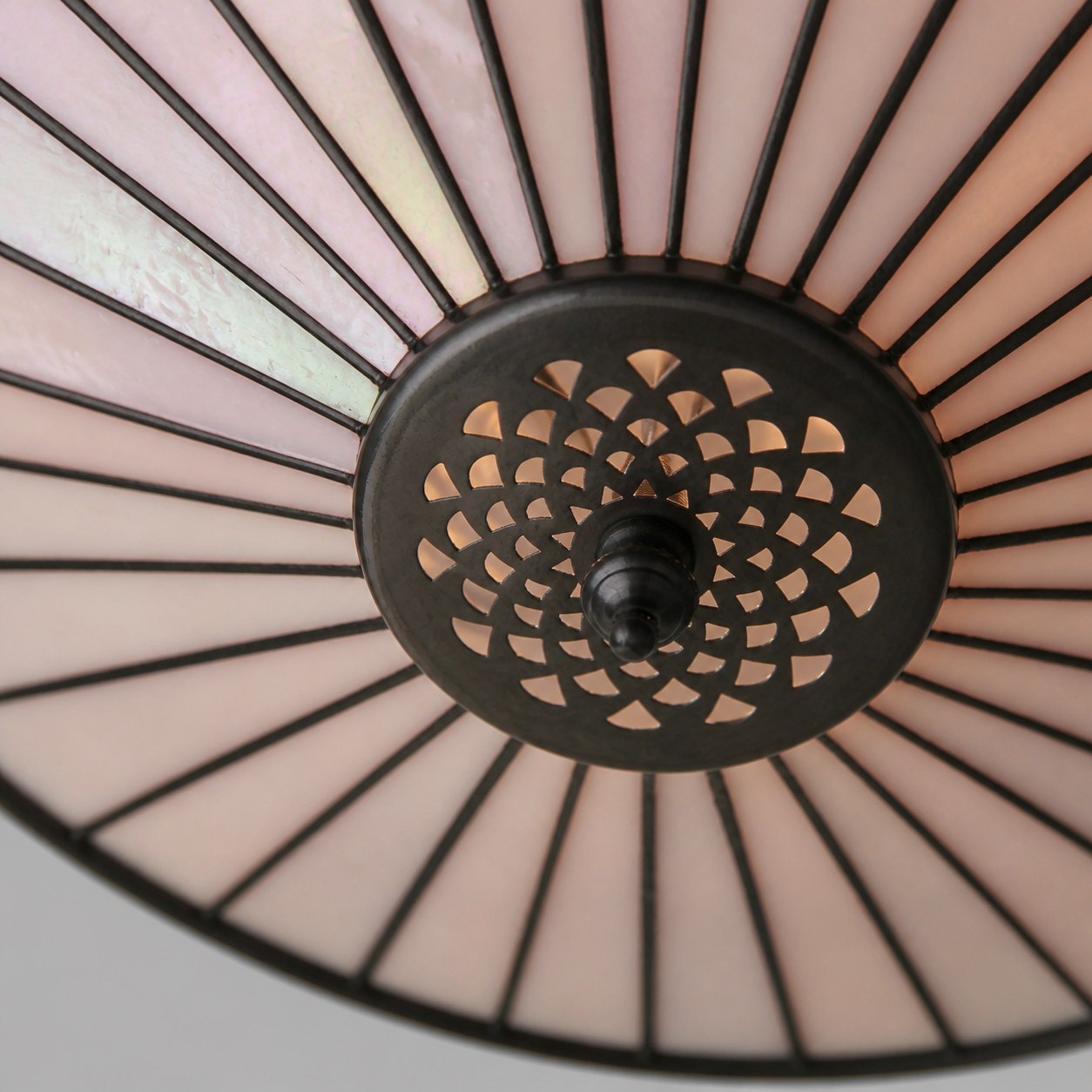 TiffStar Elegant Art Glass Flush Ceiling Light - Vintage-Inspired Ceiling Fixture for Home Interiors