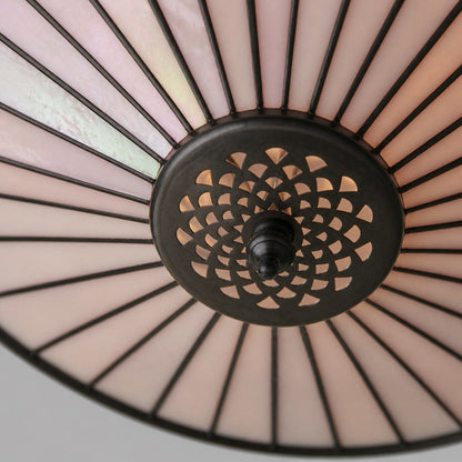 TiffStar Elegant Art Glass Flush Ceiling Light - Vintage-Inspired Ceiling Fixture for Home Interiors