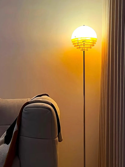 Orange Bauhaus Sunset Glas Stehlampe