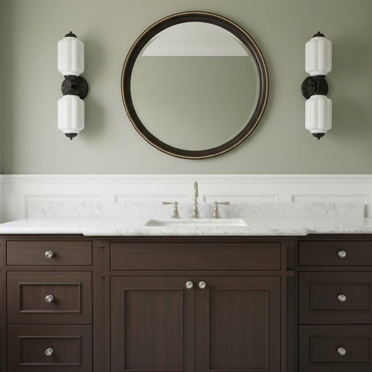 Eloise Glass Wall Sconce - Vintage Milk Glass Vanity Sconce