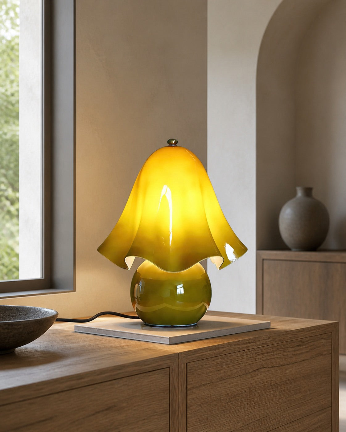 Bellina Decorative Table Lamp - Sculptural Bell Flower Shape
