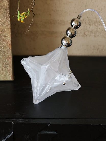 Art Deco Astris Elara Star Pendant Light – Frosted Glass Pendant with Geometric Style