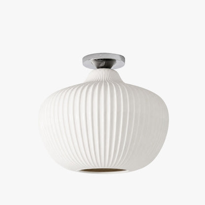 Rivrona Glass Flush Mount Ceiling Light - Modern Champagne Globe Design