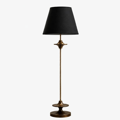 Black vintage fabric shade floor lamp
