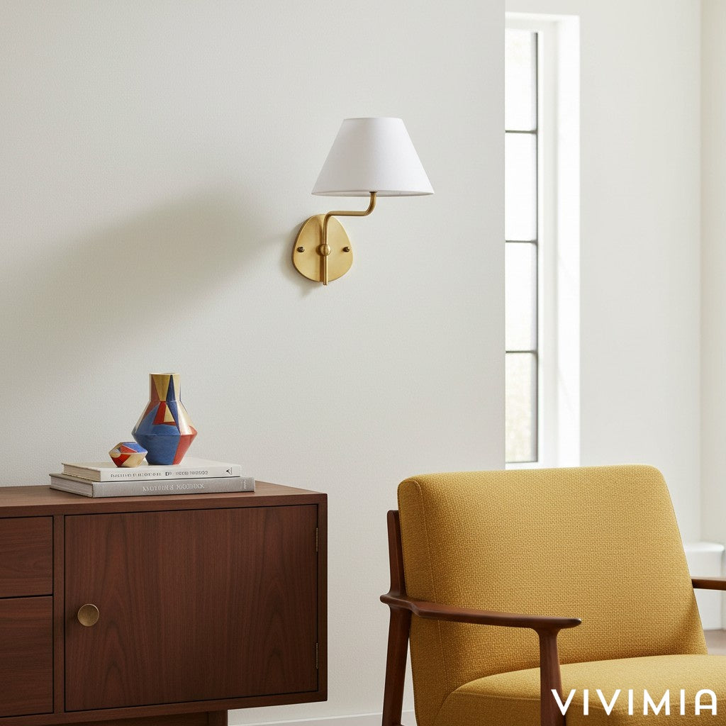 Kulo Modern Decorative Wall Light with Fabric Shade Versatile Lighting for Bedroom Entryway or Study