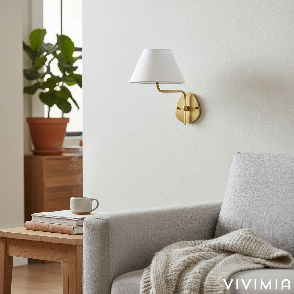 Kulo Modern Decorative Wall Light with Fabric Shade Versatile Lighting for Bedroom Entryway or Study