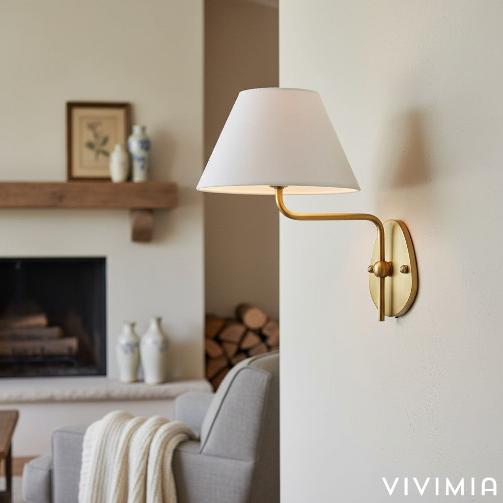 Kulo Modern Decorative Wall Light with Fabric Shade Versatile Lighting for Bedroom Entryway or Study