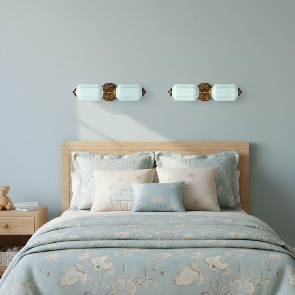 Eloise Glass Wall Sconce - Vintage Milk Glass Vanity Sconce