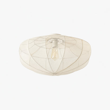 Lumifil Deckenleuchte mit drapiertem Netzgewebe – Boho-Stil-Lampe mit rustikalem, strukturiertem Schirm für Wohnzimmer oder Schlafzimmer