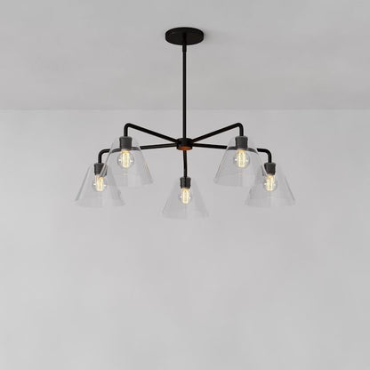 Conica Sculptural 5-Light Cone Chandelier - Modern Glass Lighting for Home
