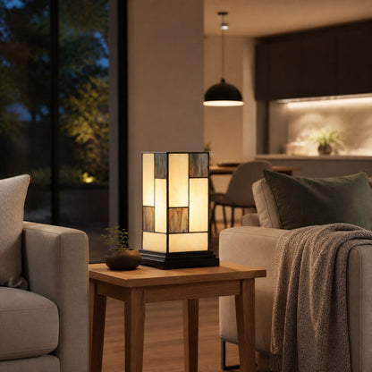 TF Manchester Square Tischleuchte – Klassisches Glas für Wohn- und Schlafzimmer