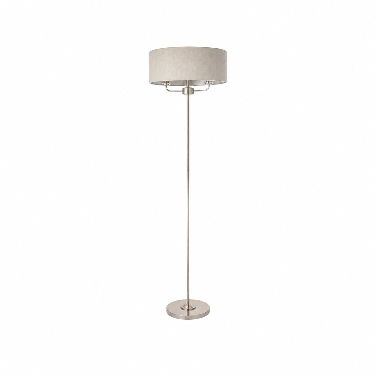 Tela Drum Shade Floor Lamp - Contemporary Fabric Standing Lamp for Home Office