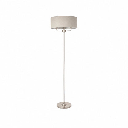 Tela Drum Shade Floor Lamp - Contemporary Fabric Standing Lamp for Home Office