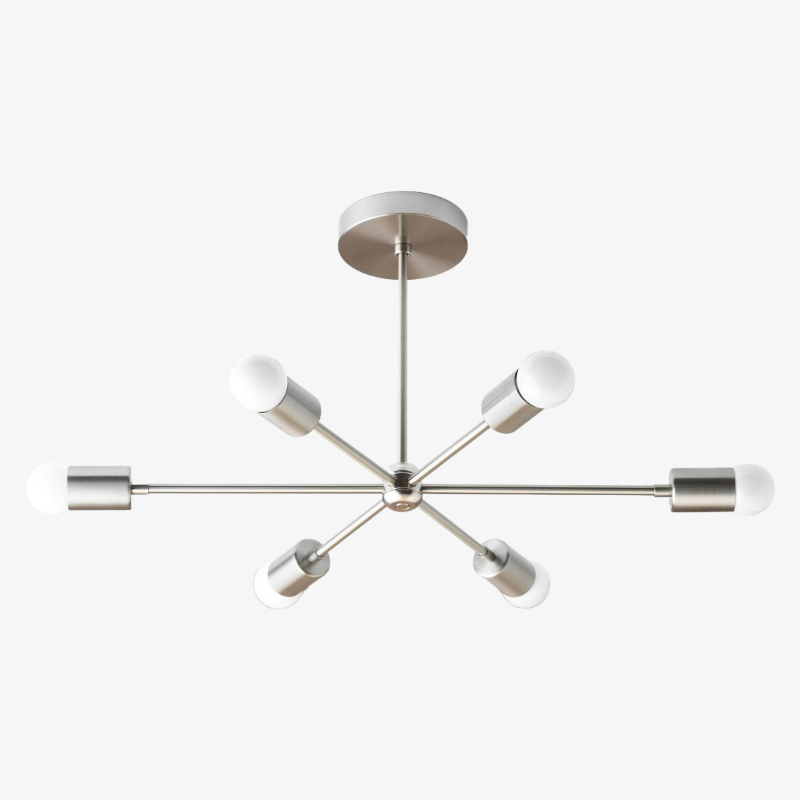 Mobilux Line Mid Century Modern Chandelier - 6 Heads Hanging Ceiling Light