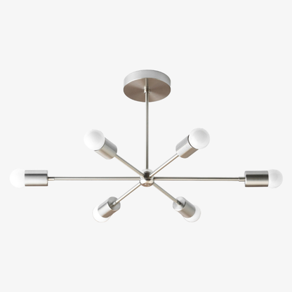 Mobilux Line Mid Century Modern Chandelier - 6 Heads Hanging Ceiling Light