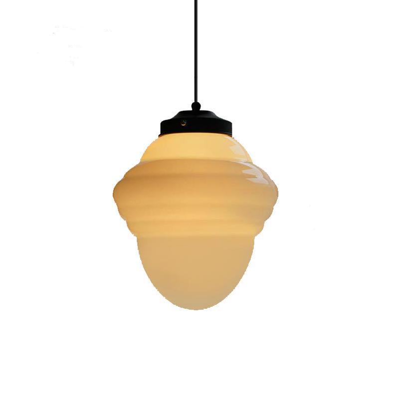 Art Deco Schulhaus Milchglas Pendelleuchte 1 Flammig