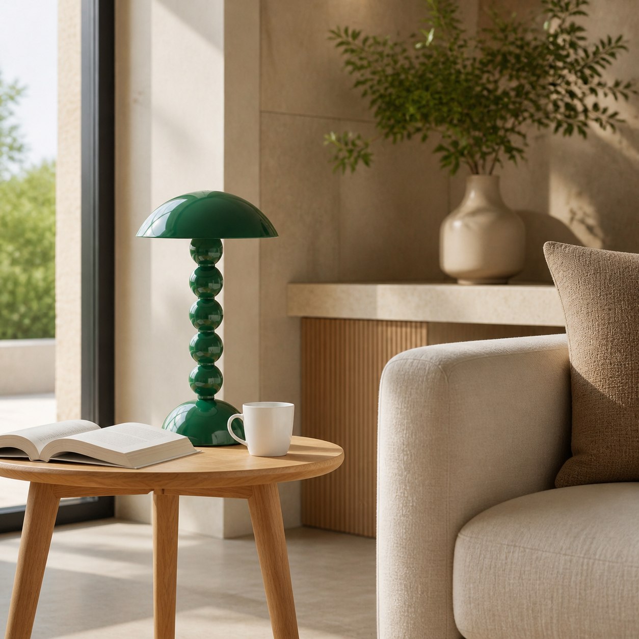 Modo LED Table Lamp – Orb-Stacked Base Mushroom Shade Perfect for Living Room or Bedroom