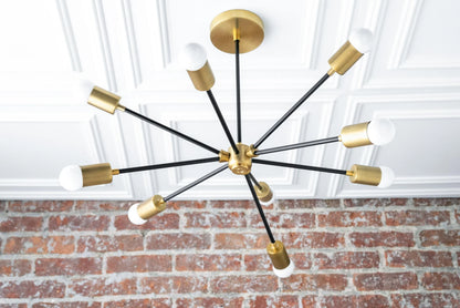 Mobilux Line Modern Chandelier - Mid Century Ceiling Light Fixture