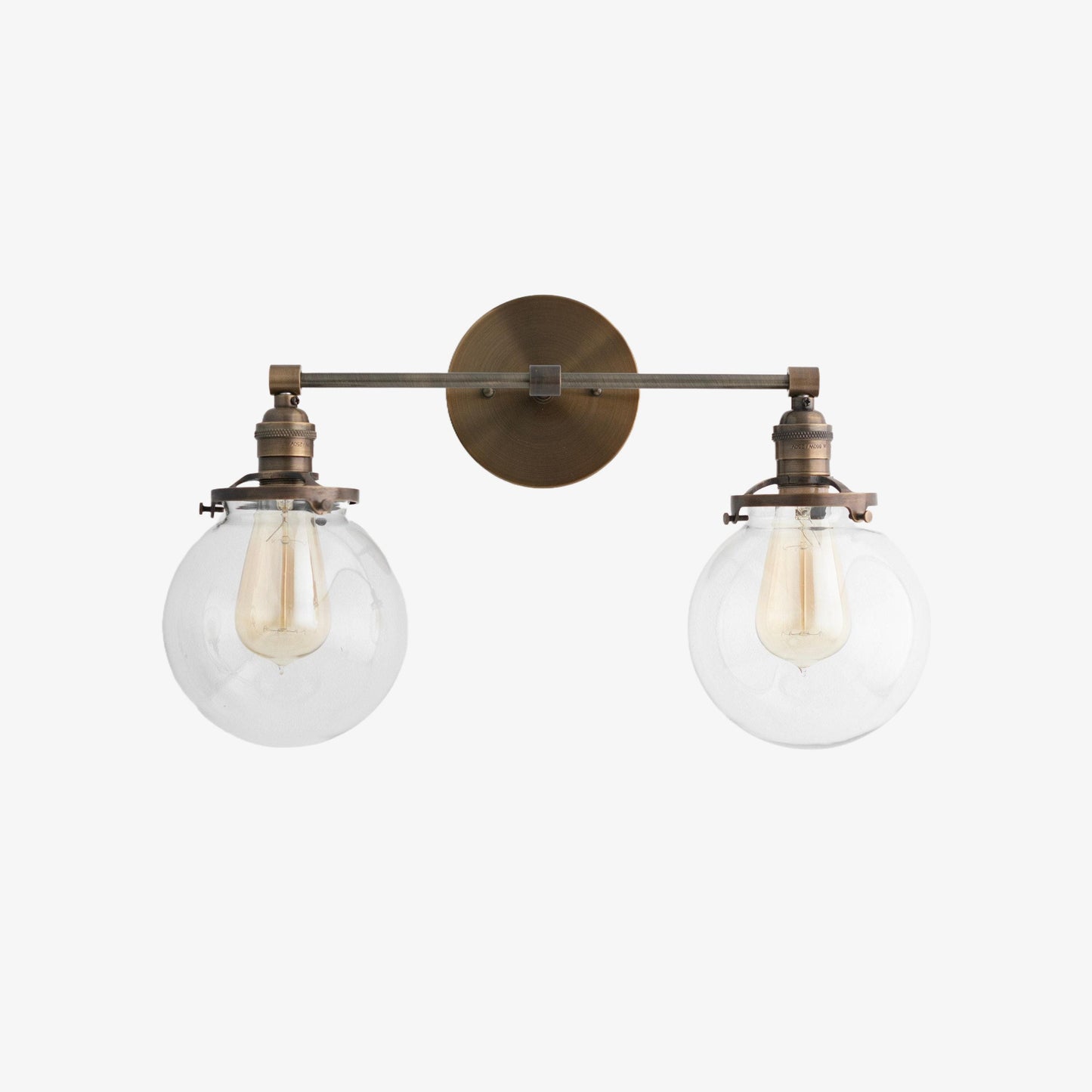 Lumio Globe Glass Globe Vanity Light - Modern Two Light Bathroom Sconce