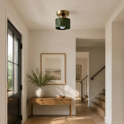 Green jade brass ceiling light detail 04