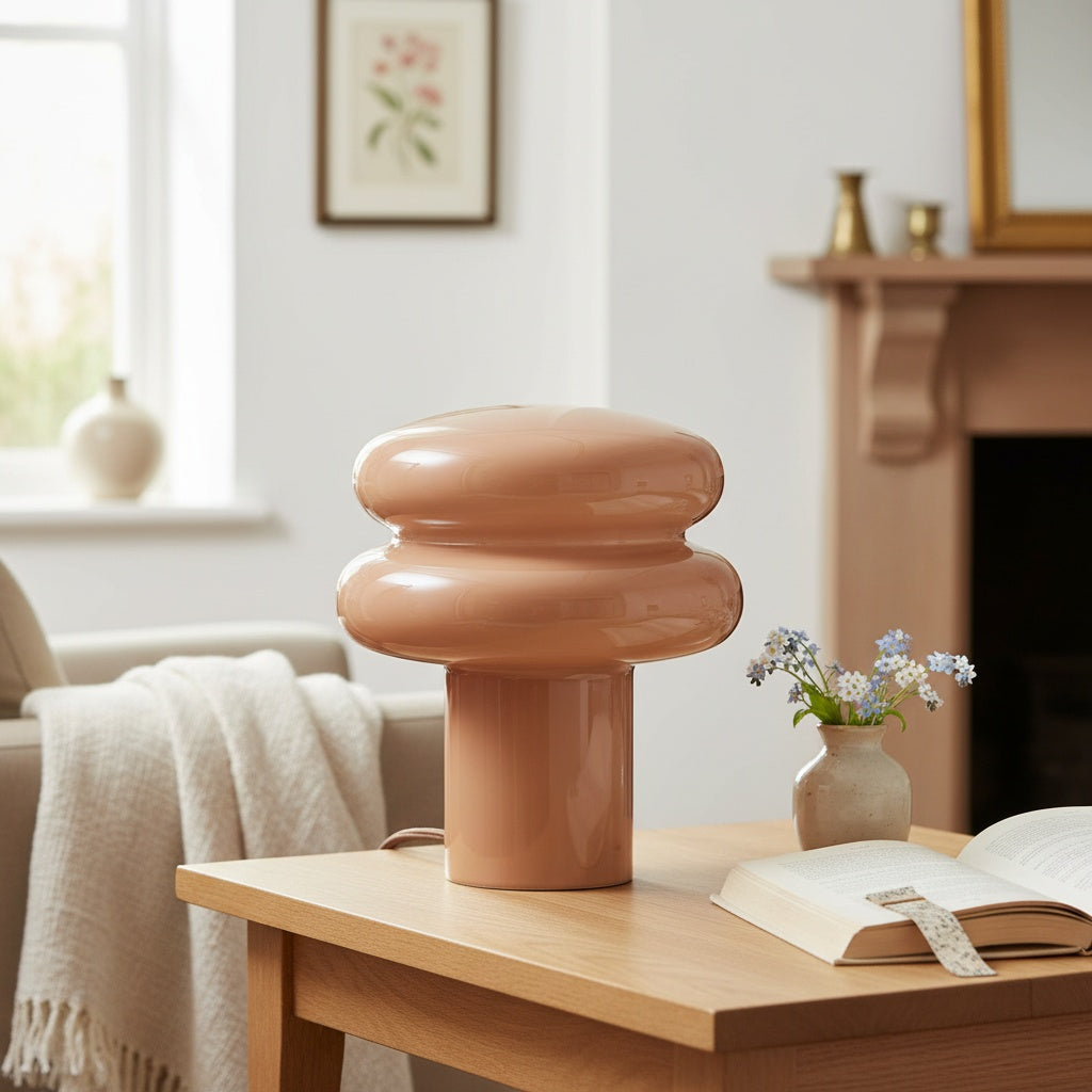 Soft Glow Opal Glass Table Lamp – Contemporary Mushroom Design for Cozy Spaces