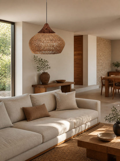 Harp Braided Rattan Pendant Lamp