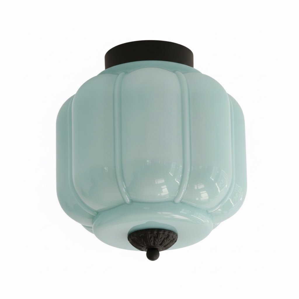 Vintage Eloise Milk Glass Flush Mount Ceiling Light - Vintage Charm Soft Glow