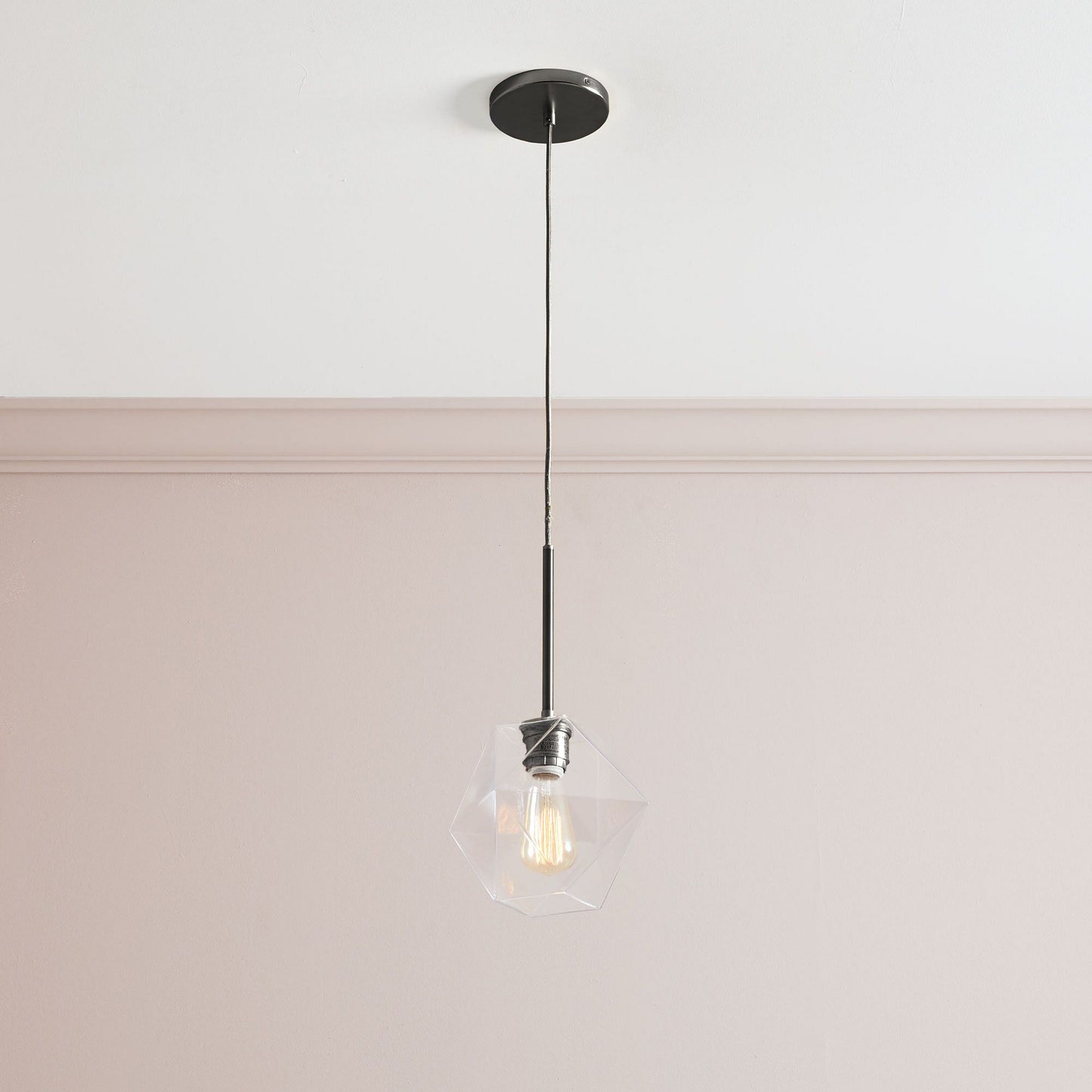 Talvior Faceted Pendant Light – Adjustable Glass Light Fixture