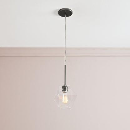 Talvior Faceted Pendant Light – Adjustable Glass Light Fixture