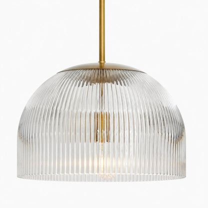 Bravira Pendelleuchte aus geripptem Glas – elegante Kücheninsellampe