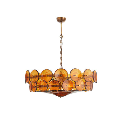 Lorenzo Halo Disc Vintage‑Modern Chandelier – Dining Room Statement Light