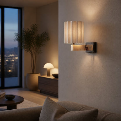 Dekorative Wandleuchte Cavilon aus Marmor – Elegante Leinenform, geeignet für Wohnzimmer oder Flur