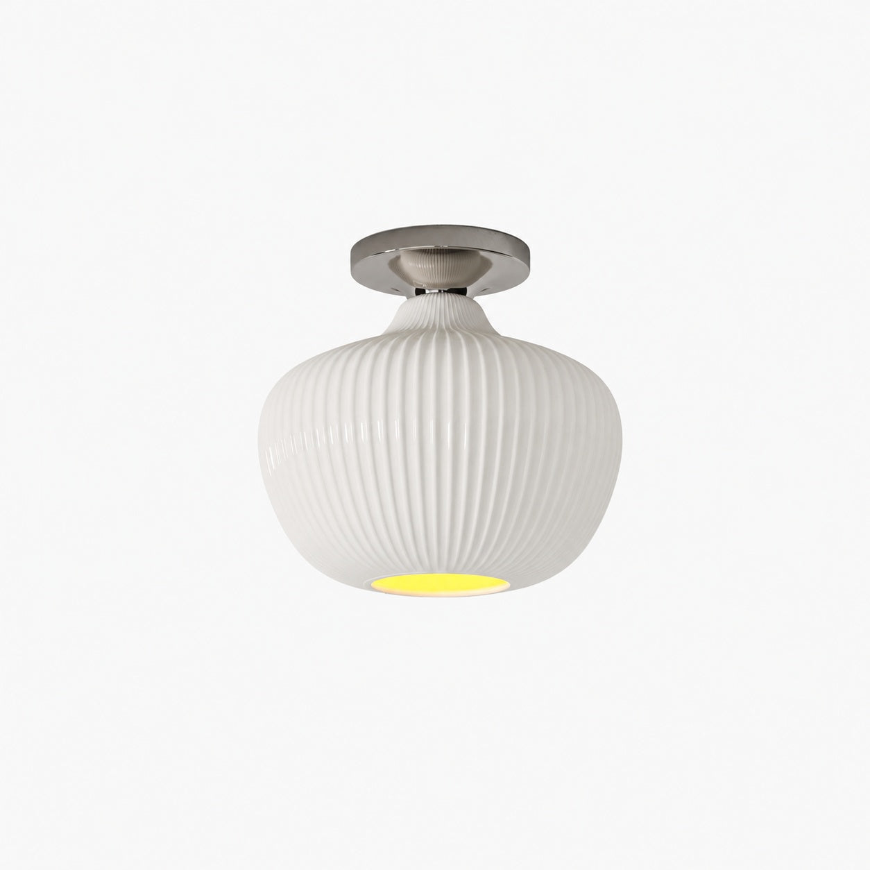 Rivrona Glass Flush Mount Ceiling Light - Modern Champagne Globe Design