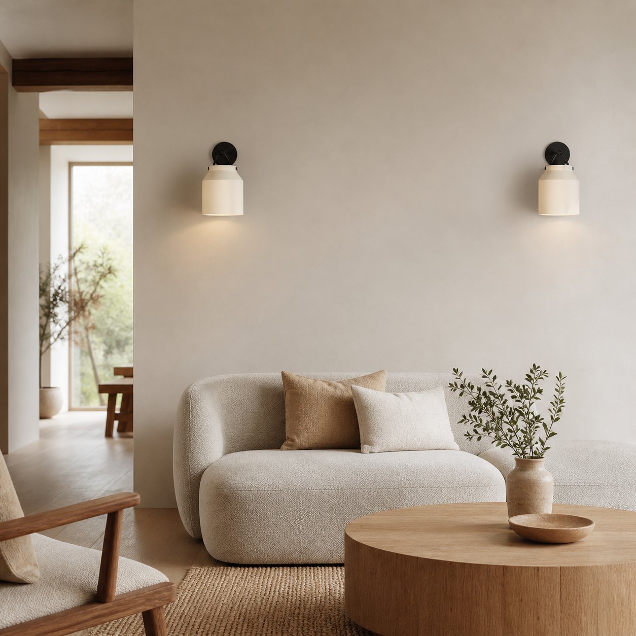 Hanton Moderne, minimalistische Wandleuchte aus Messing und Glas – feuchtigkeitsbeständig für Badezimmer
