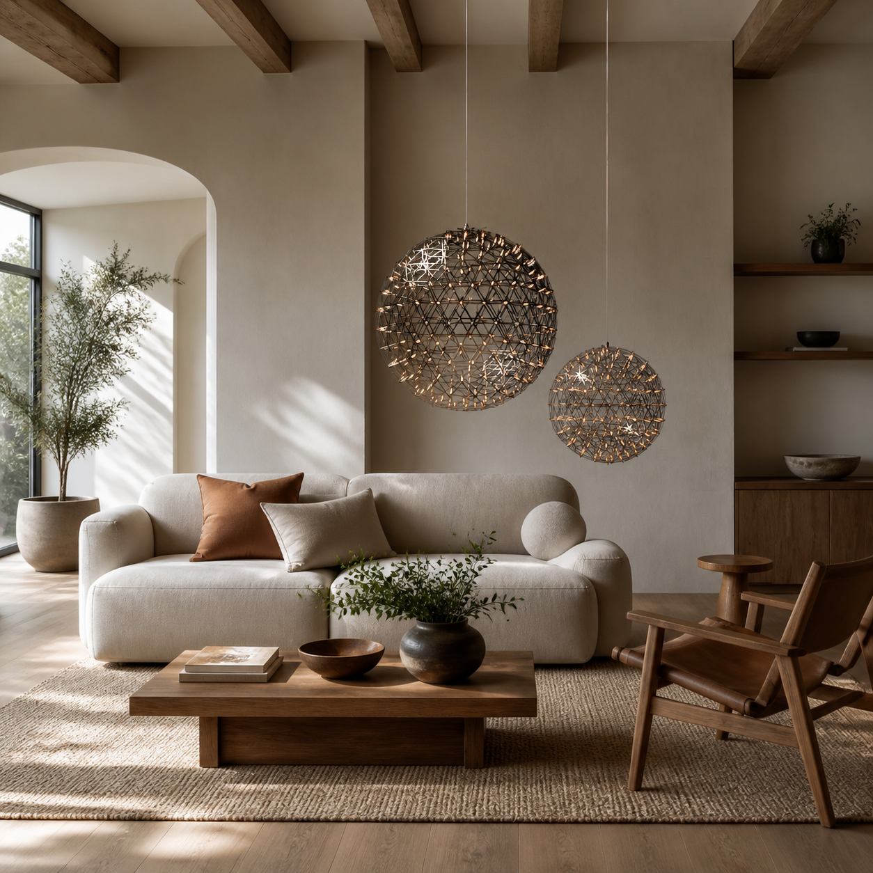 Silver Spark Ball Pendant Light