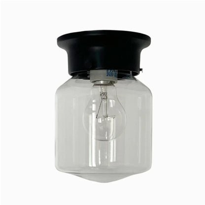 Style F minimalist glass ceiling lamp in black finish