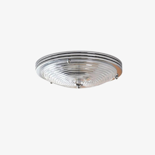 Rippled Glass Flush Mount Ceiling Light