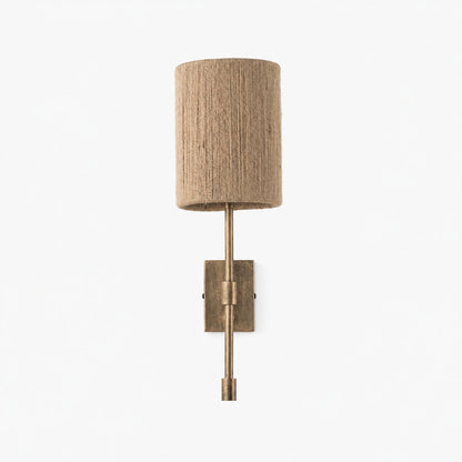 Atticus Fabric Shade Wall Sconce - Modern Brass Wall Light for Bedroom and Hallway